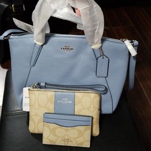 Coach pool blue mini Kelsey bundle